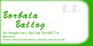 borbala ballog business card